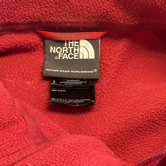 The North Face Flash Dry Red Mens M 1/4‎ Zip Pullover Fleece Zip Pocket Gorpcore - Picture 4 of 11
